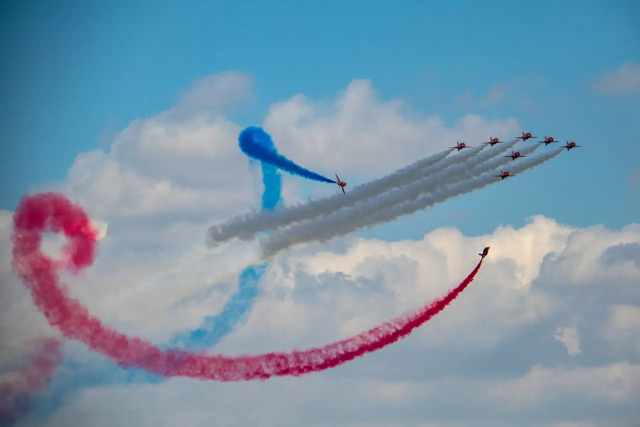 The Red Arrows flying