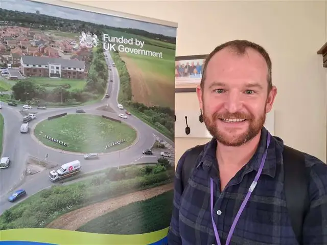 Coun Martin Christopher (Lib Dem) at a consultation for the A46 Nettleham roundabout upgrades. Photo: LDRS